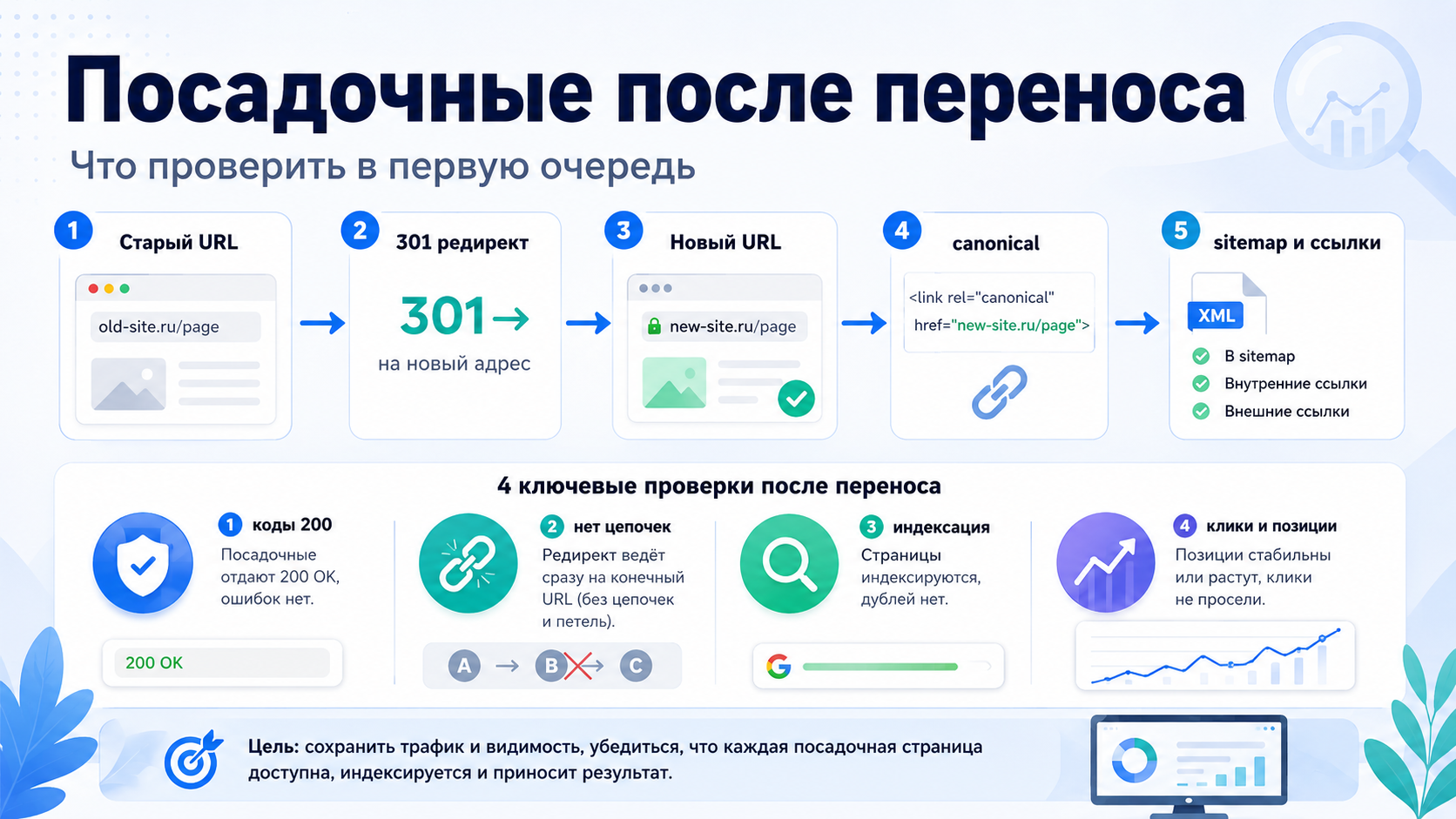 Чеклист проверки посадочных страниц после переноса сайта